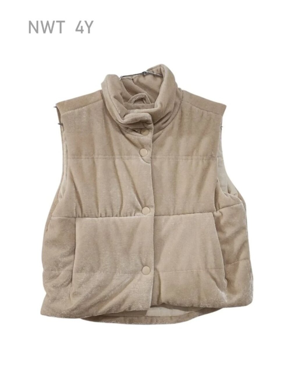 NWT - VIGNETTE - Parker Velvet Vest in Champagne color - Size 4Y